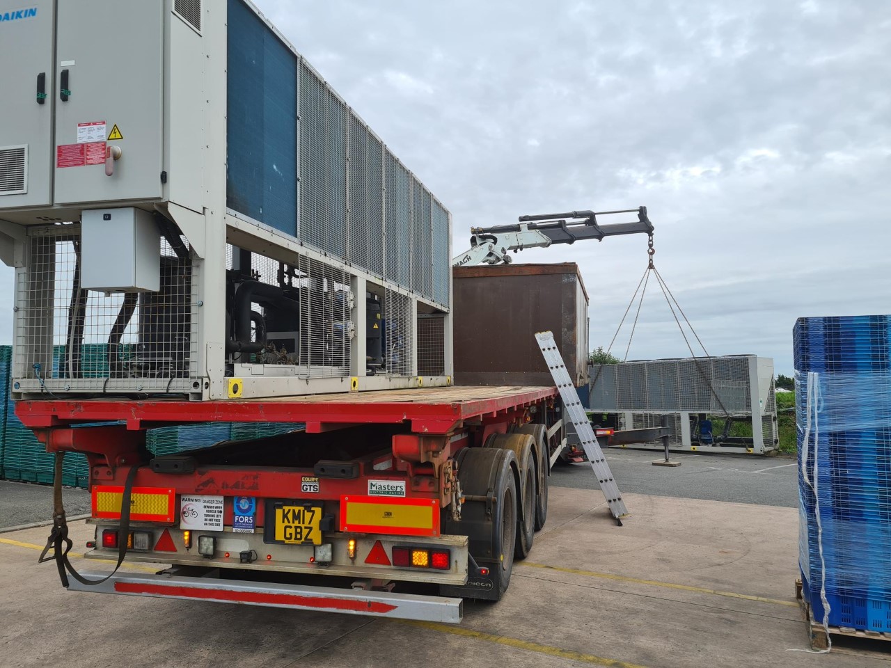 Air con units being loaded - Evesham